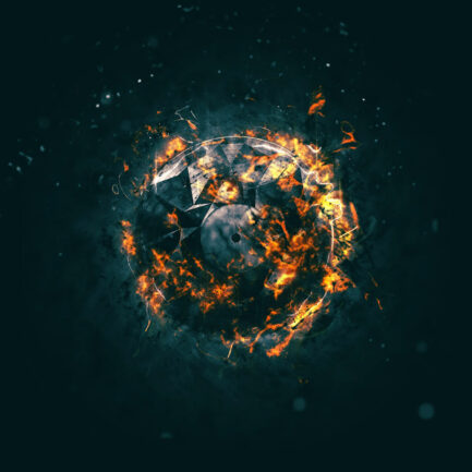 Burning Circle - Carbon - Isolated on a dark background